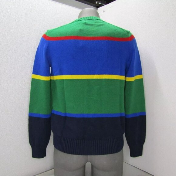 NEW POLO RALPH LAUREN Mens Sweater Green/Multi Striped Cotton Crewneck Size S - Picture 9 of 9